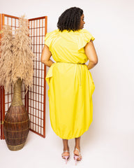 Golden Radiance Balloon Dress