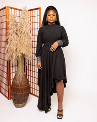 Midnight Grace Asymmetric Dress