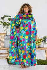 Whimsical Polka Dot Cape Dress