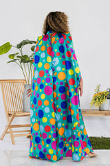 Whimsical Polka Dot Cape Dress