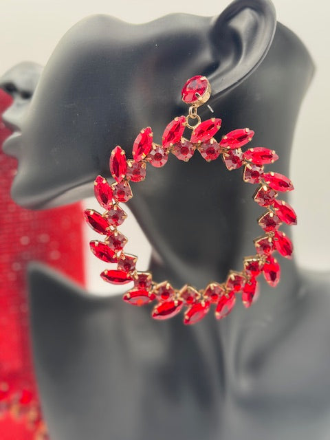 Scarlet Elegance Hoop Earrings